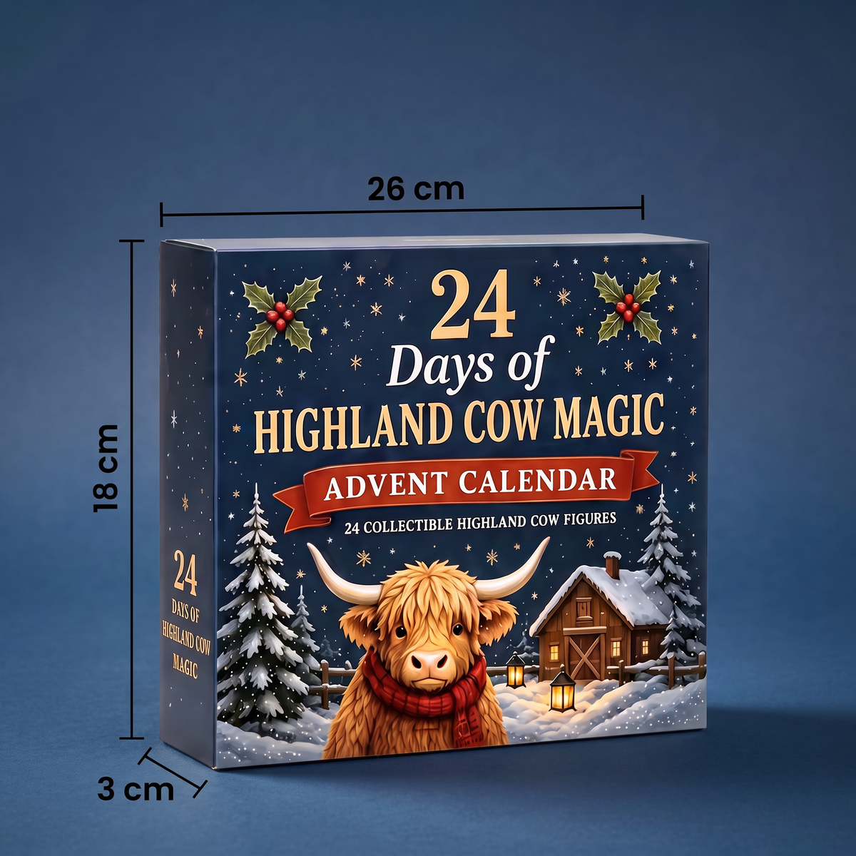 24-Day Highland Cow Advent Calendar with Collectible Mini Figurines