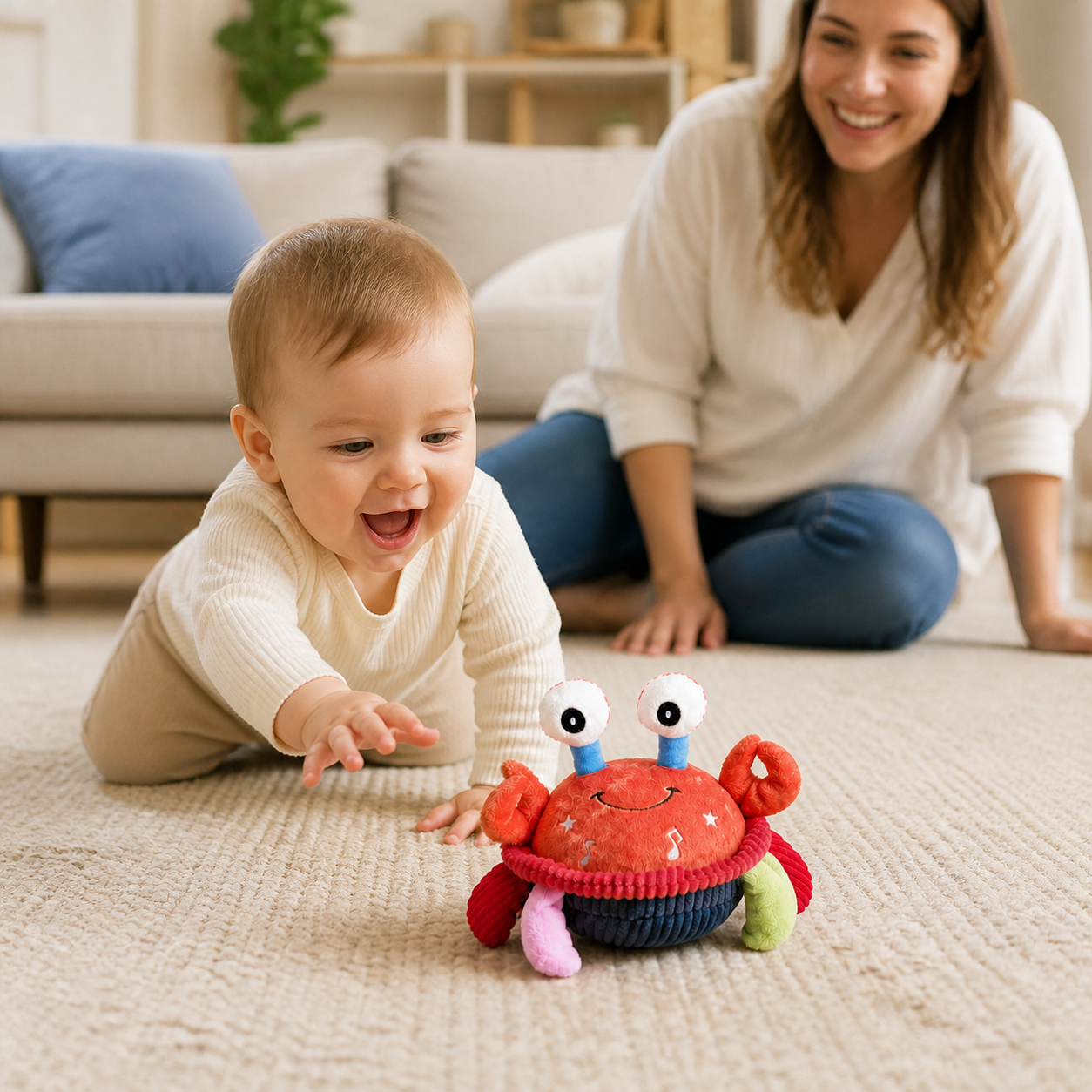 Interactive Musical Crab with Voice Function – Moving Educational Toy for Babies