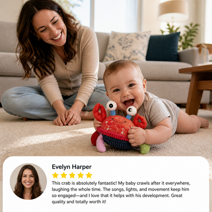 Interactive Musical Crab with Voice Function – Moving Educational Toy for Babies