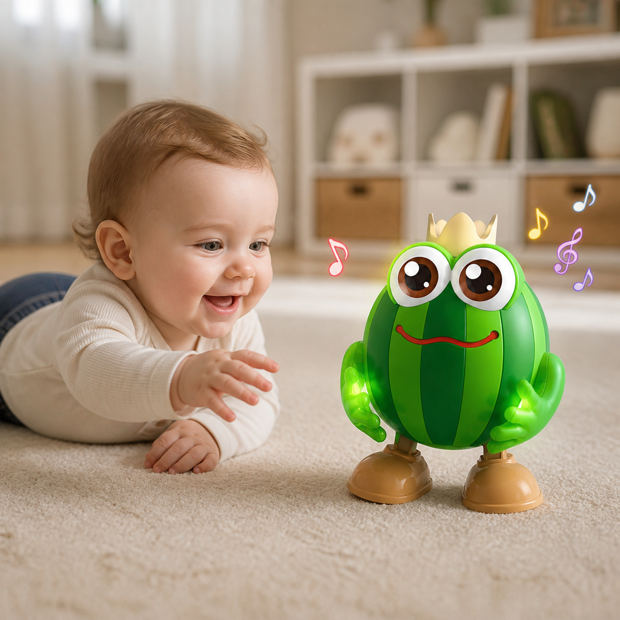 Dancing Watermelon Head-Up Tummy Time Toy with Lights & Music