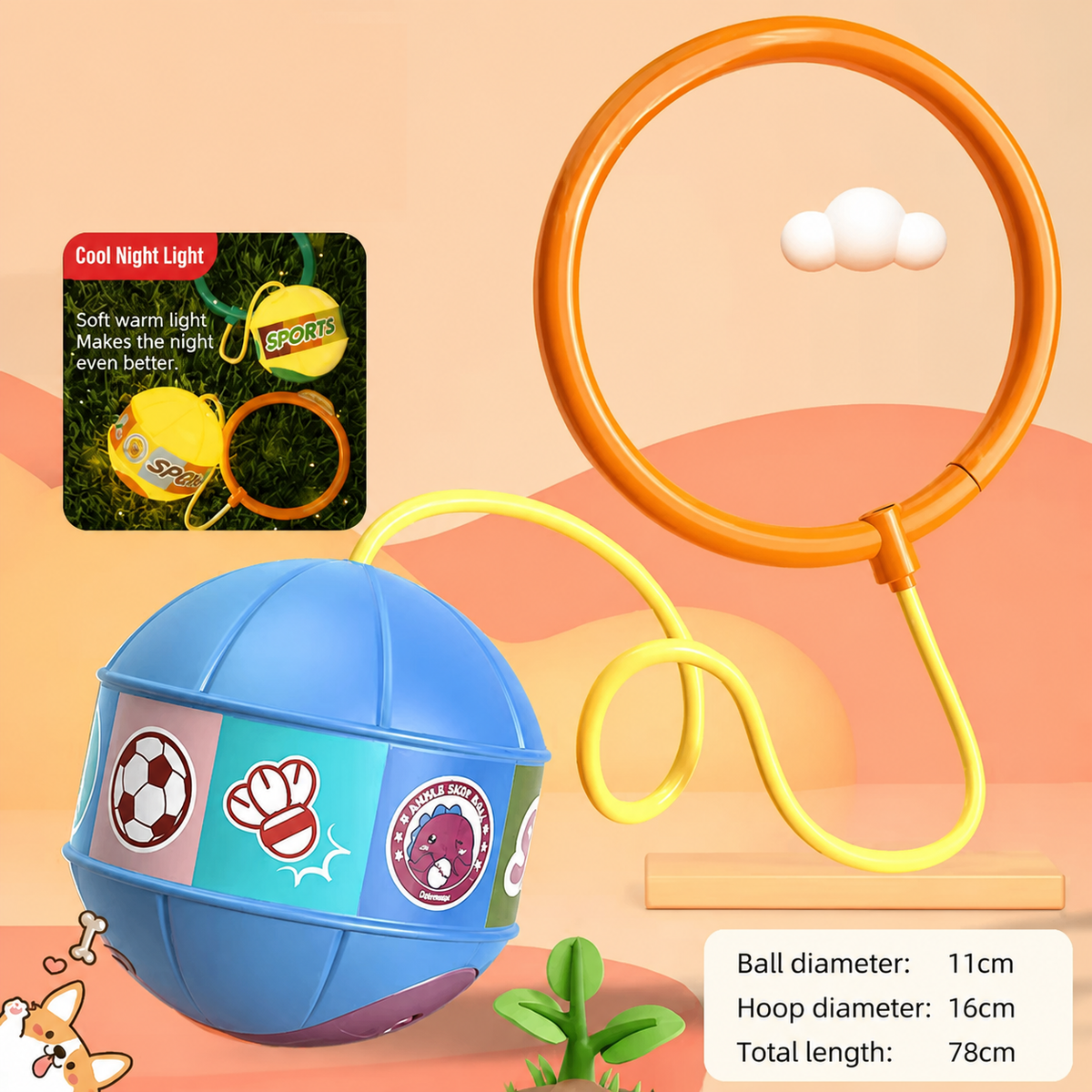 Interactive Skip Ball Ankle Swing Toy for Kids
