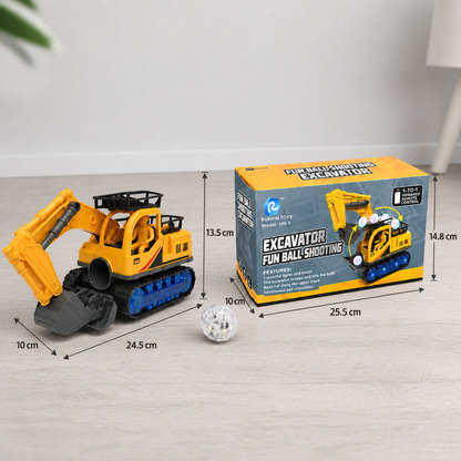Electric Excavator Toy with Disco Ball, Music & Bump-and-Go Action