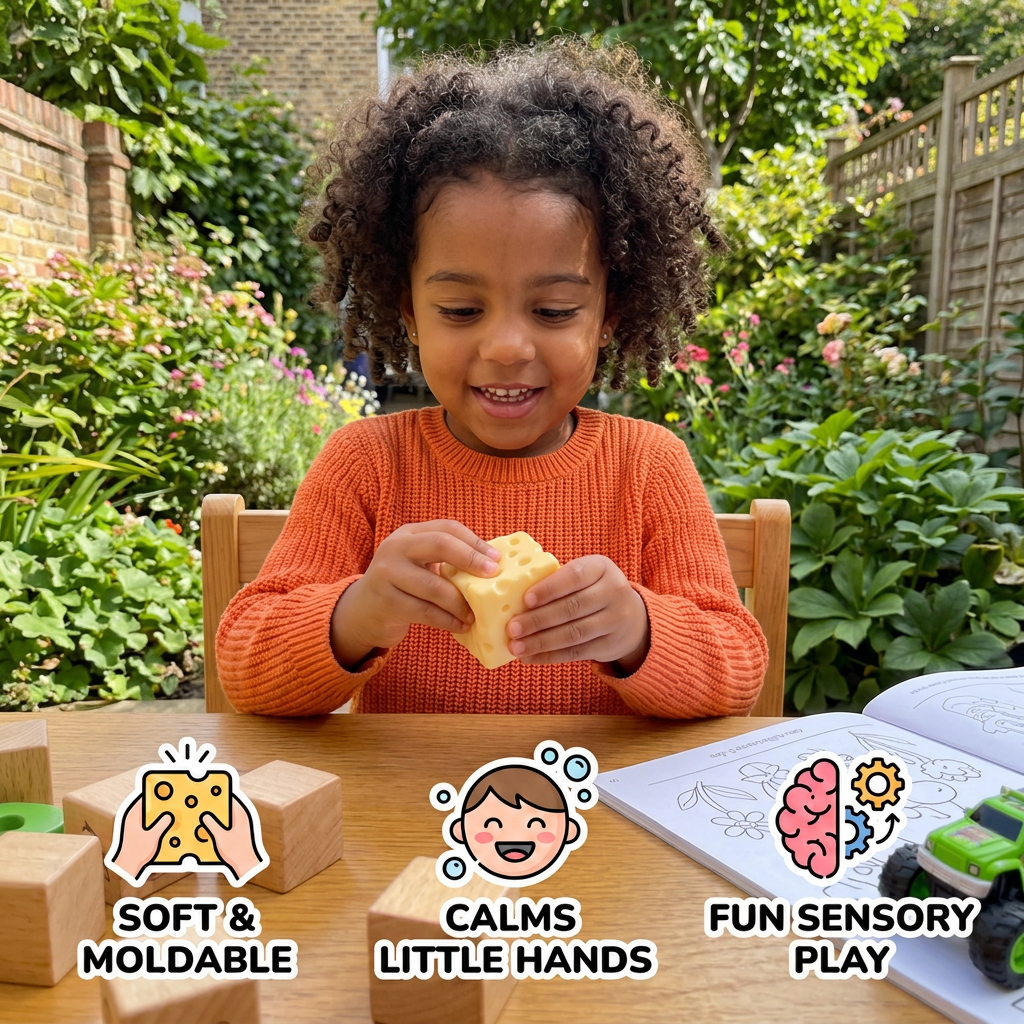 Squishy Cheese Stress Ball – Soft Moldable ASMR Fidget Toy for Stress & Anxiety Relief