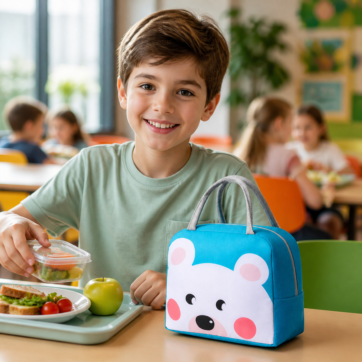 Cartoon Animal Insulated Lunch Bag for Kids