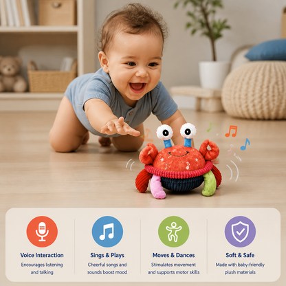 Interactive Musical Crab with Voice Function – Moving Educational Toy for Babies