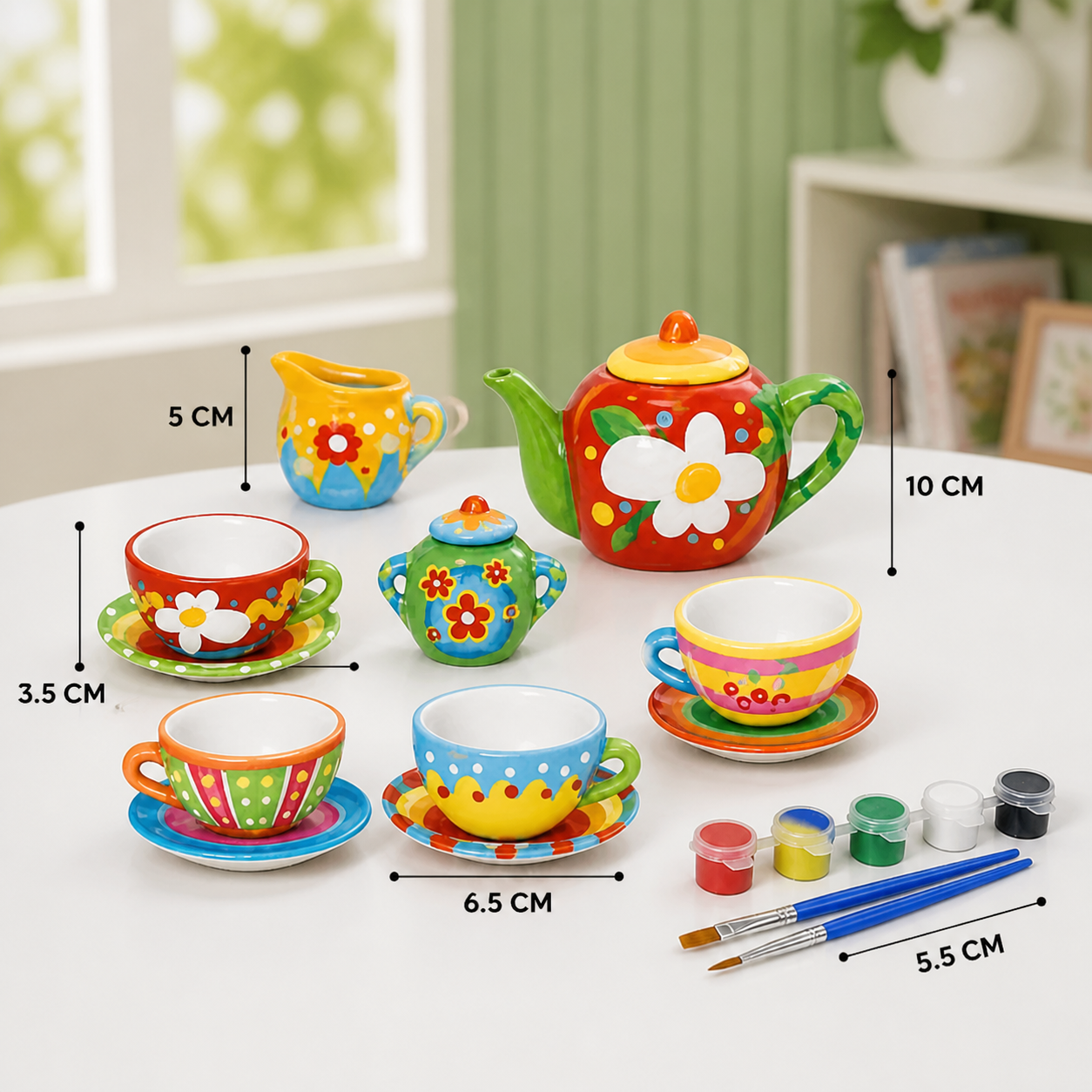 DIY Ceramic Tea Set Painting Kit for Kids