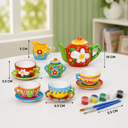 DIY Ceramic Tea Set Painting Kit for Kids