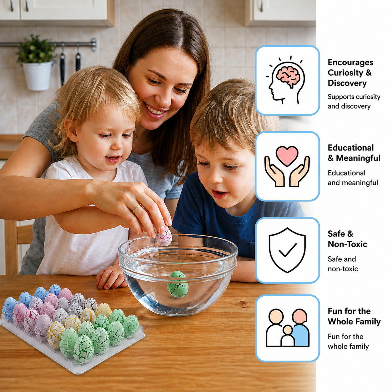 Hatching Dinosaur Egg Kit – Grow-in-Water Dino Eggs with Surprise Toys