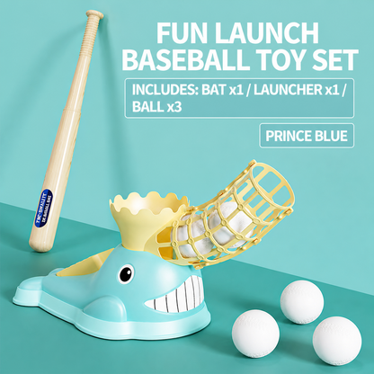 Step-On Baseball Pitching Machine with Bat & Balls for Kids