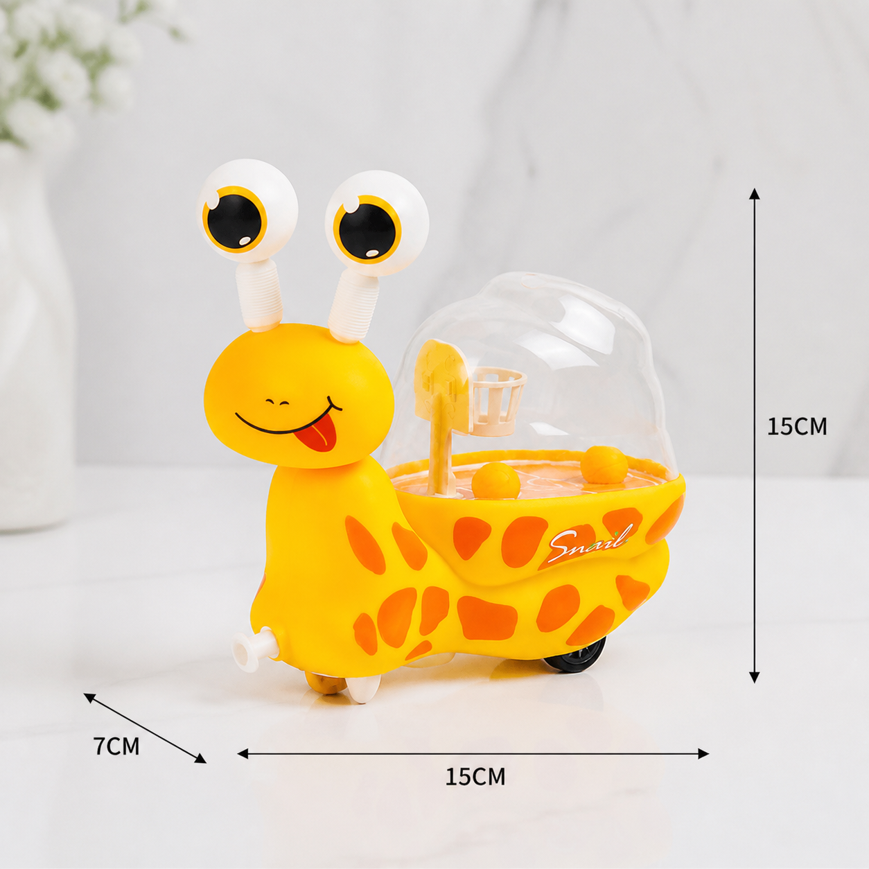 3-in-1 Moving Snail Toy with Basketball Hoop & Telescopic Eyes