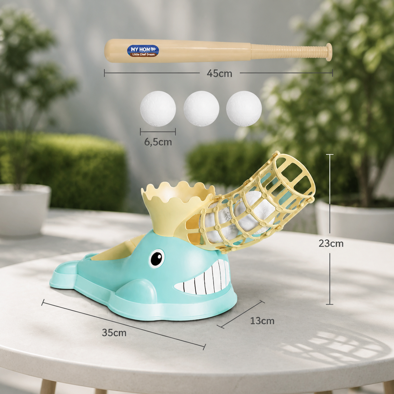 Step-On Baseball Pitching Machine with Bat & Balls for Kids