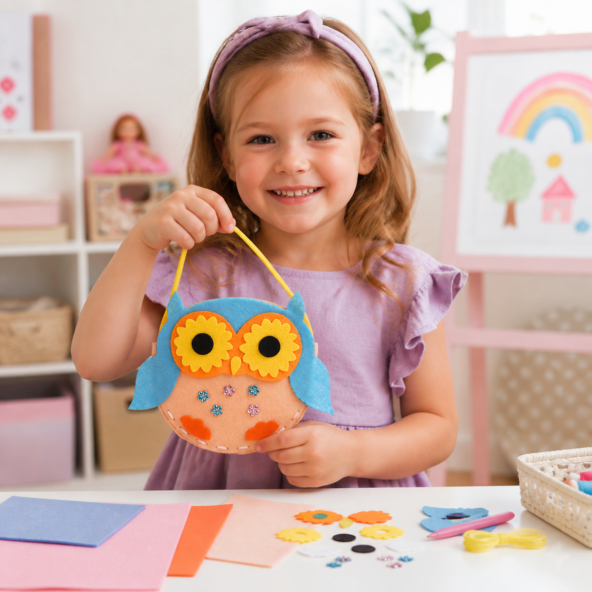 DIY Cute Felt Handbag Sewing Craft Kit for Kids