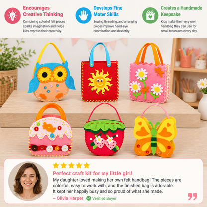 DIY Cute Felt Handbag Sewing Craft Kit for Kids