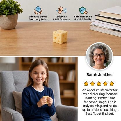Squishy Cheese Stress Ball – Soft Moldable ASMR Fidget Toy for Stress & Anxiety Relief
