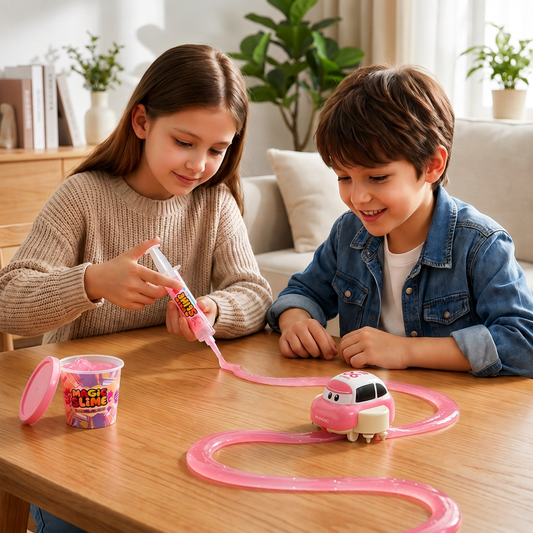 Magic Slime Race Track Set – DIY Electric Car Adventure