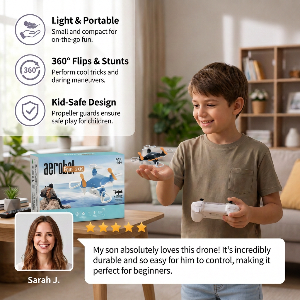 Mini Drone – RC Stunt Flyer for Kids