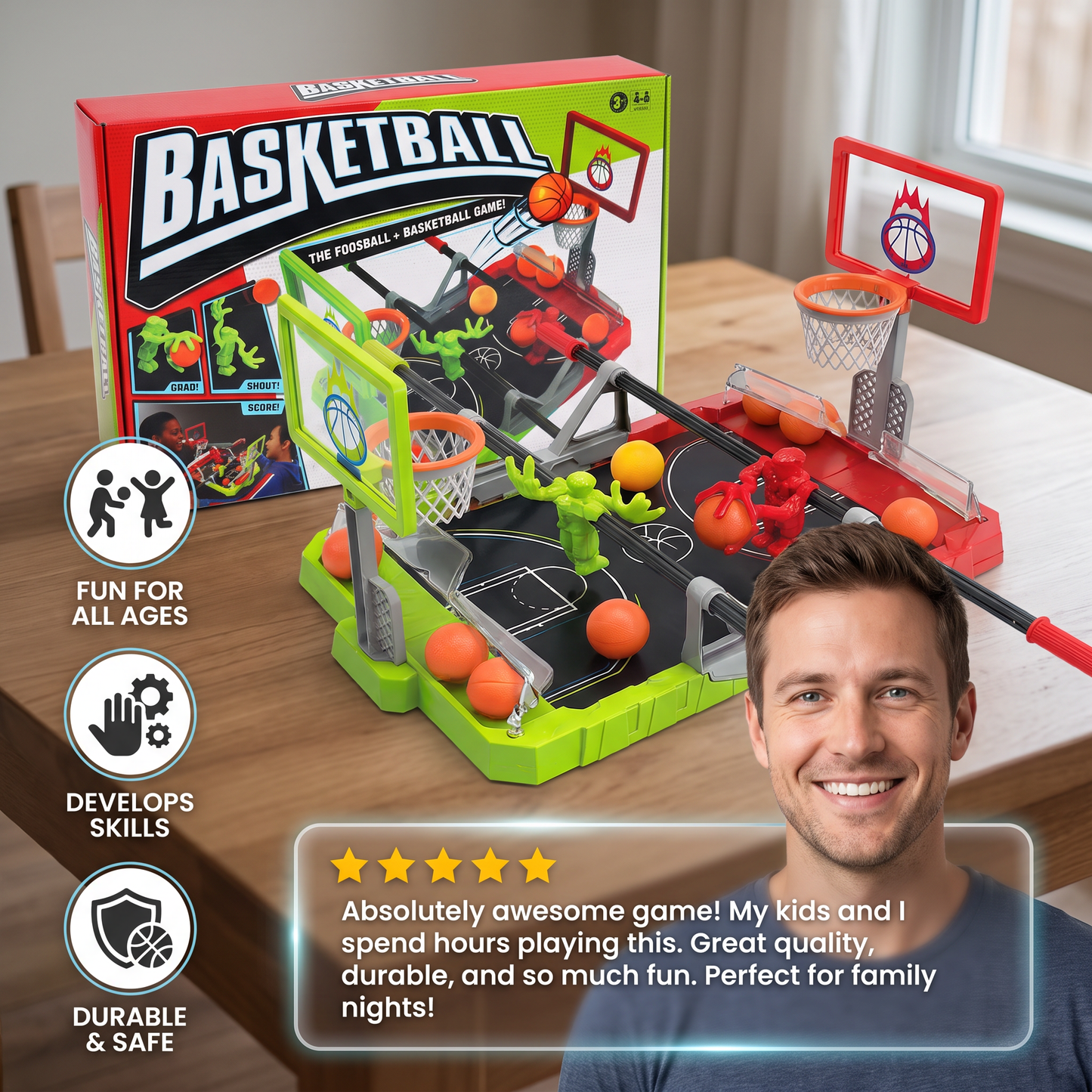 Mini Basketball Battle Game – 2-Player Tabletop Hoops Challenge