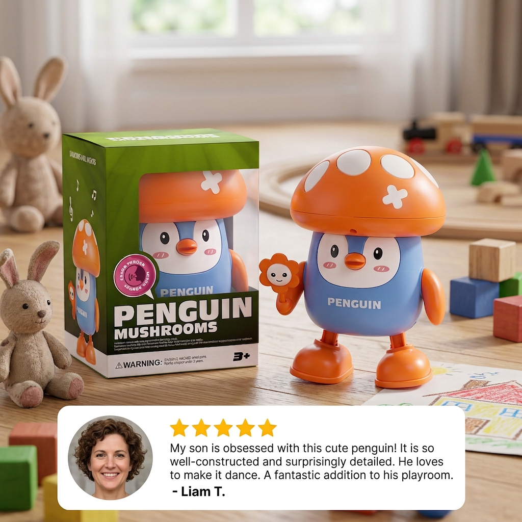 Interactive Talking & Dancing Penguin Toy with Music