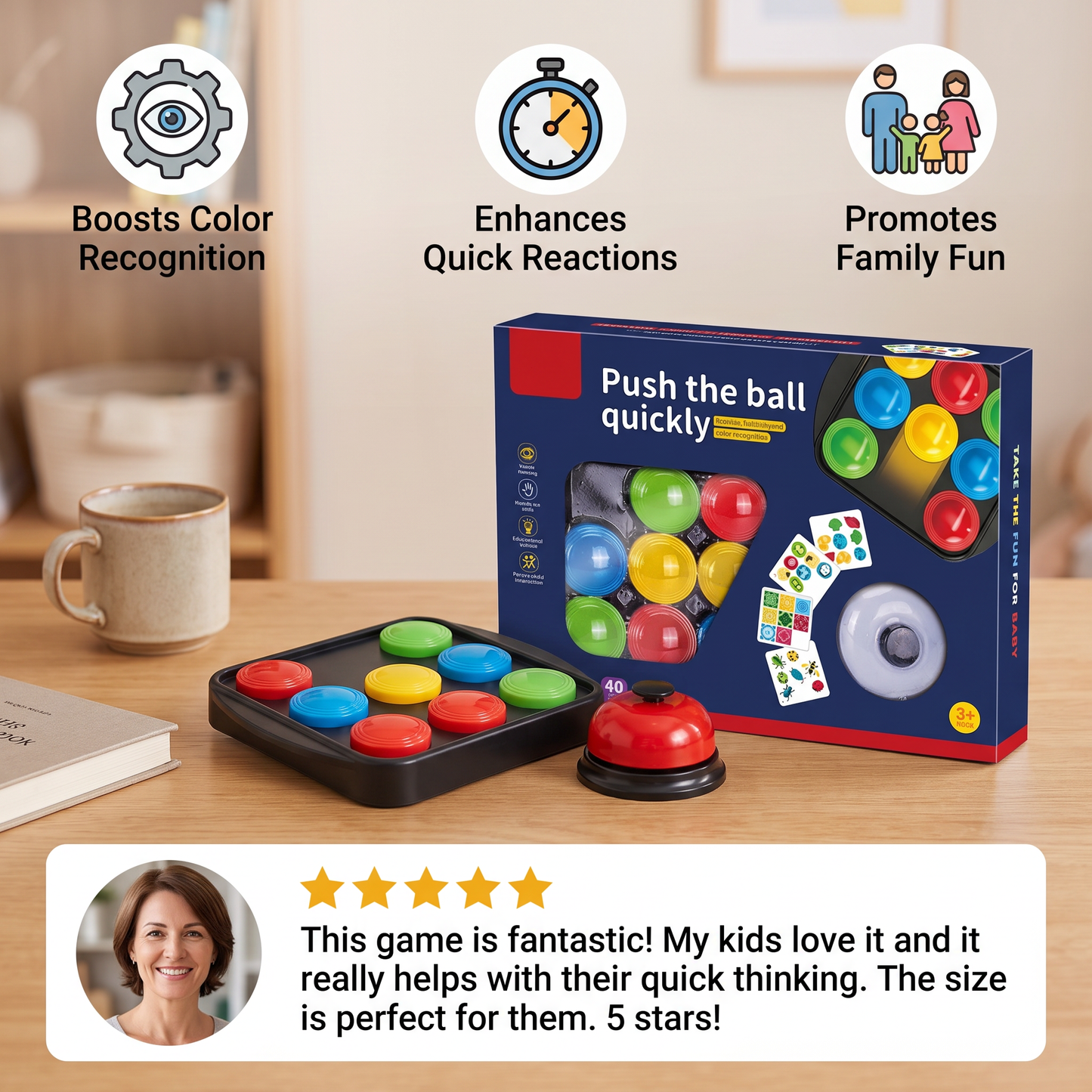 Educational Color Pattern Match Family Bell Game