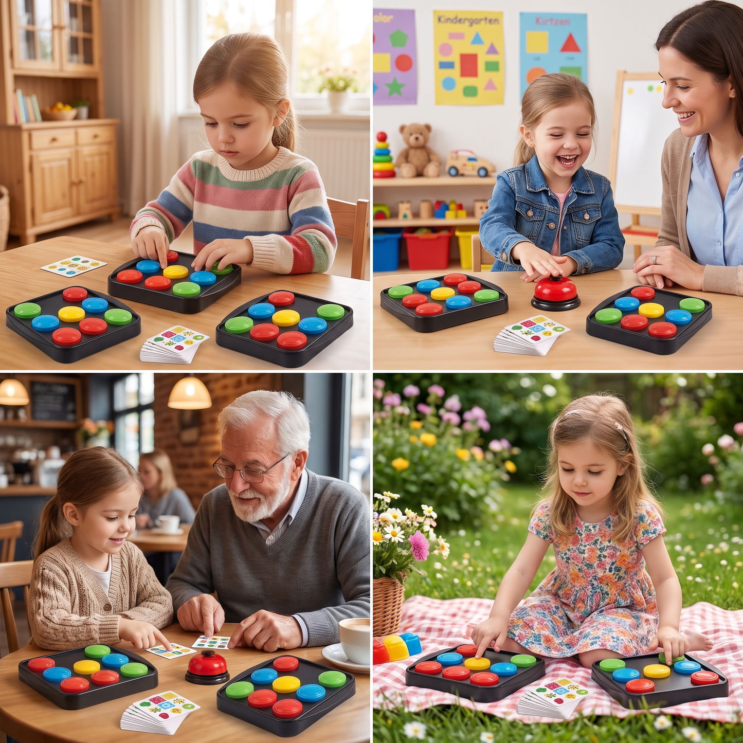 Educational Color Pattern Match Family Bell Game