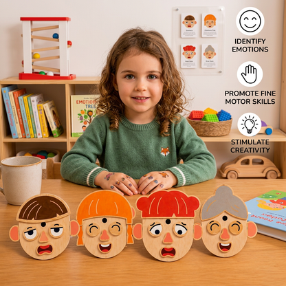 Wooden Facial Expressions & Emotions Learning Toy for Kids