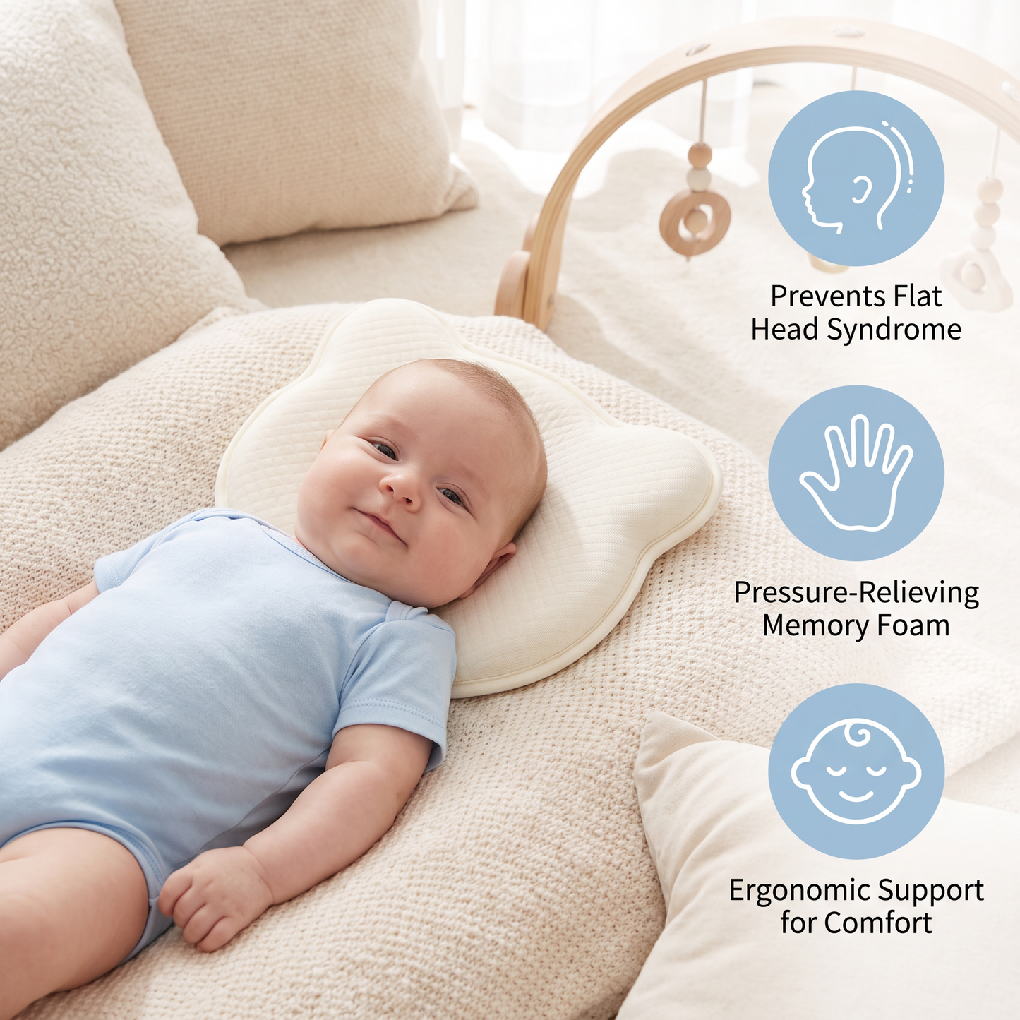 Memory Foam Baby Comfort Support Pillow