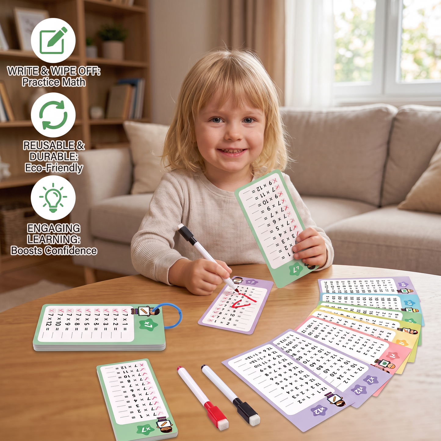 Reusable Maths Flash Cards