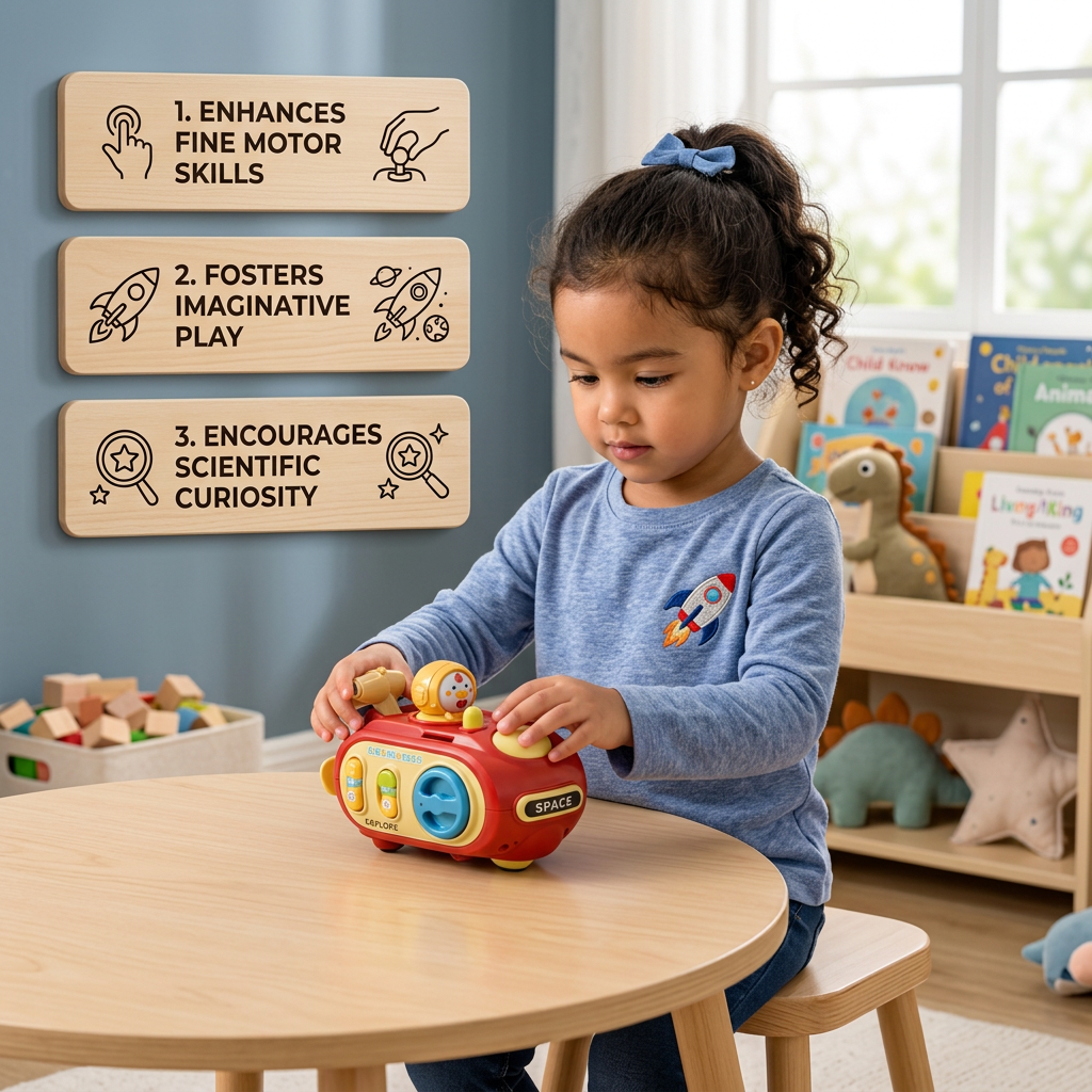 5-in-1 Press & Go Busy Car Toy for Fine Motor Skills Development