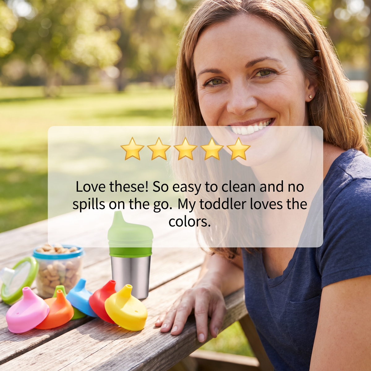 BPA-Free Spillproof Silicone Sippy Cup Lids with Straw