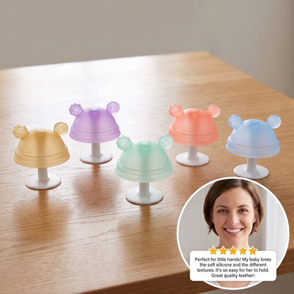 Baby Mushroom Silicone Teether for Tiny Hands