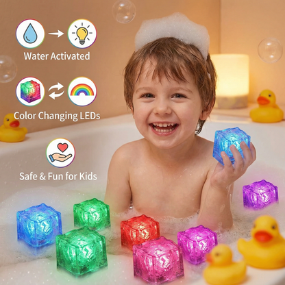 Light-up Bath Cubes Toy for Children Set of 6