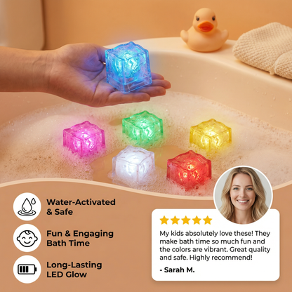Light-up Bath Cubes Toy for Children Set of 6