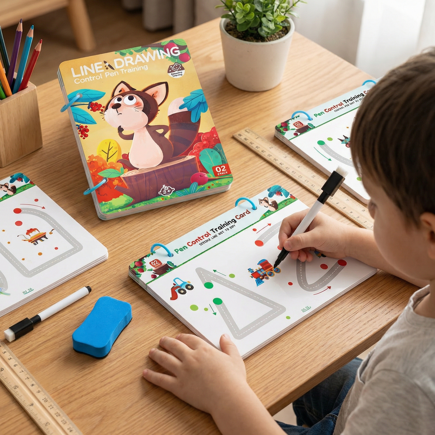 Line Drawing - Pen Control Training Book for Kids