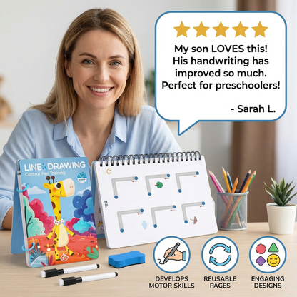Line Drawing - Pen Control Training Book for Kids