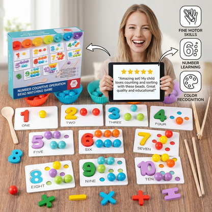 Montessori Ball Number and Colour Sorting Set for Learning to Count