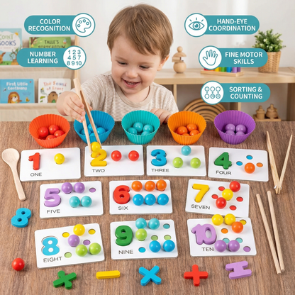 Montessori Ball Number and Colour Sorting Set for Learning to Count