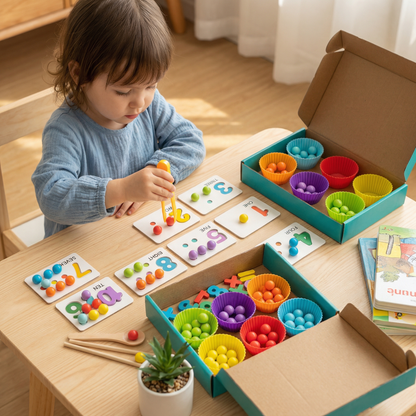 Montessori Ball Number and Colour Sorting Set for Learning to Count