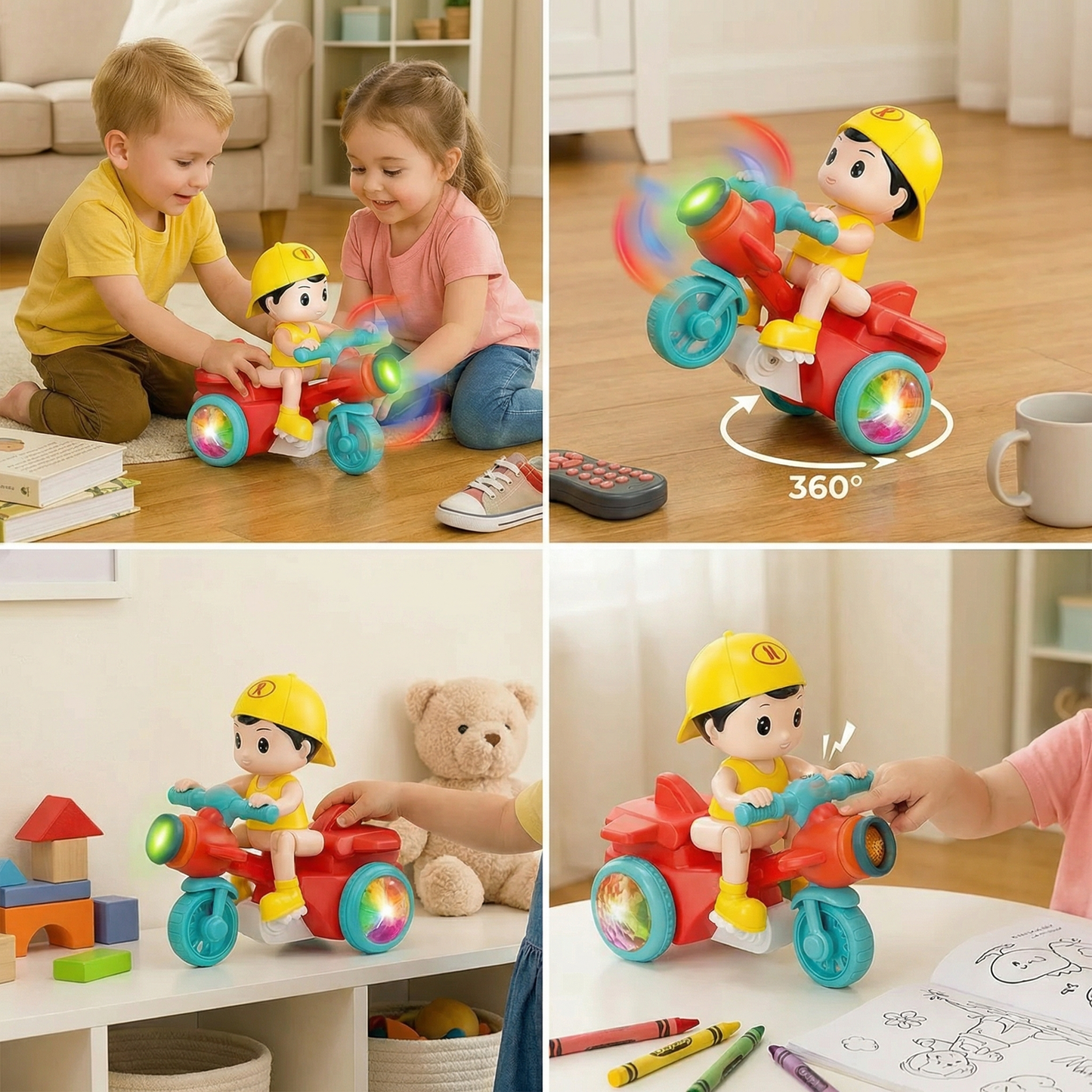 Light-Up Musical Kids Stunt Scooter Toy