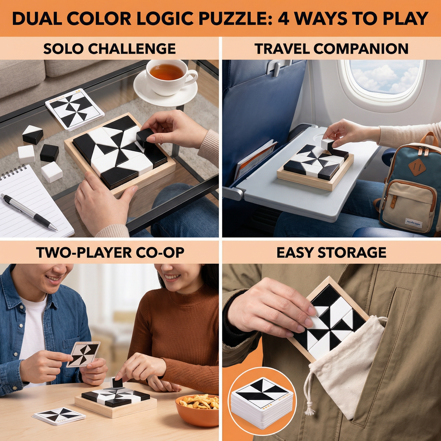 Dual Color Logic Puzzle Game in Pocket Size