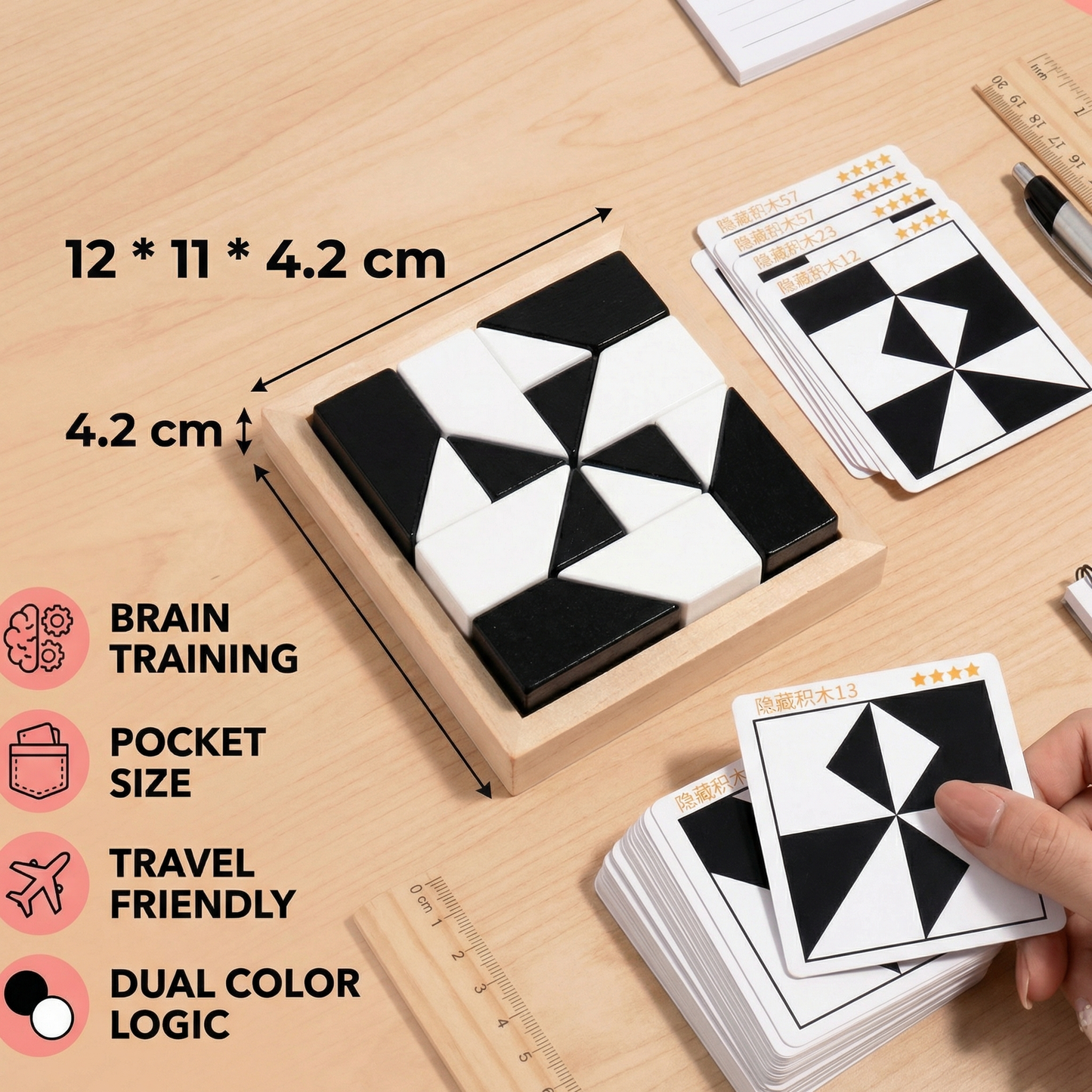 Dual Color Logic Puzzle Game in Pocket Size