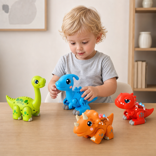 Easy-Assembly STEM Learning Dinosaur Toy with Lights & Sounds