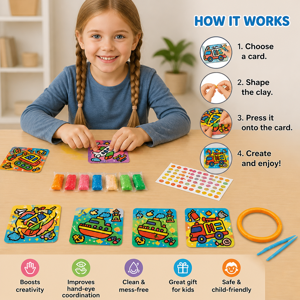 DIY Clay Sticker Art & Craft Kit for Kids