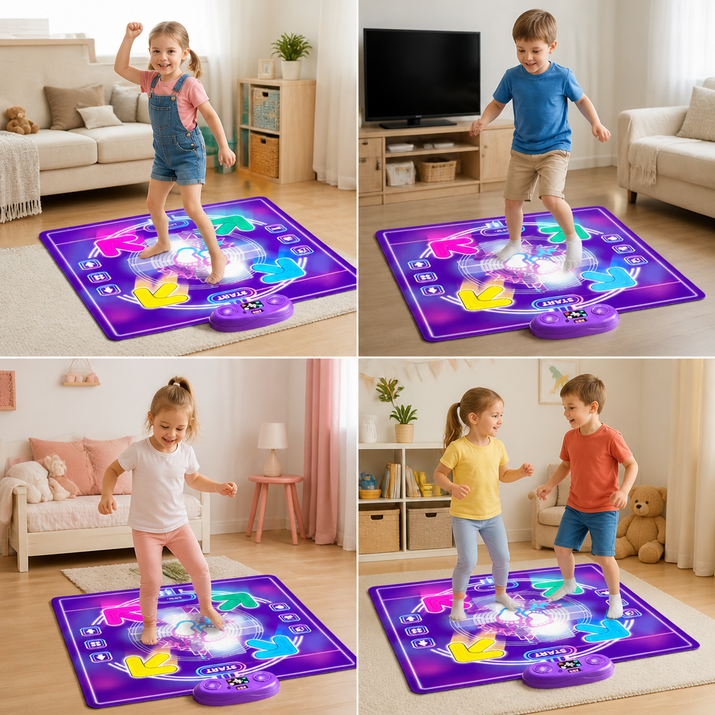 Interactive Musical Dance Mat with LED Lights for Kids