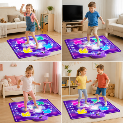 Interactive Musical Dance Mat with LED Lights for Kids