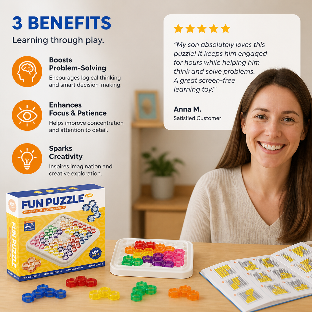 Rainbow Bead Puzzle Board – Logic & Problem-Solving Game