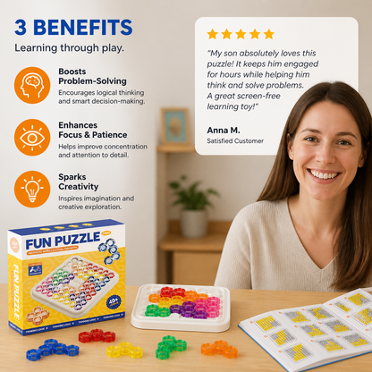 Rainbow Bead Puzzle Board – Logic & Problem-Solving Game