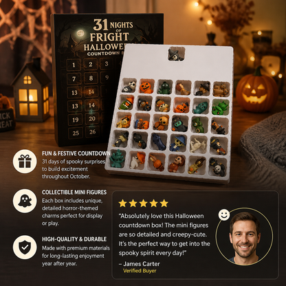Halloween Countdown Calendar with Surprise Horror Mini Figures & Charms