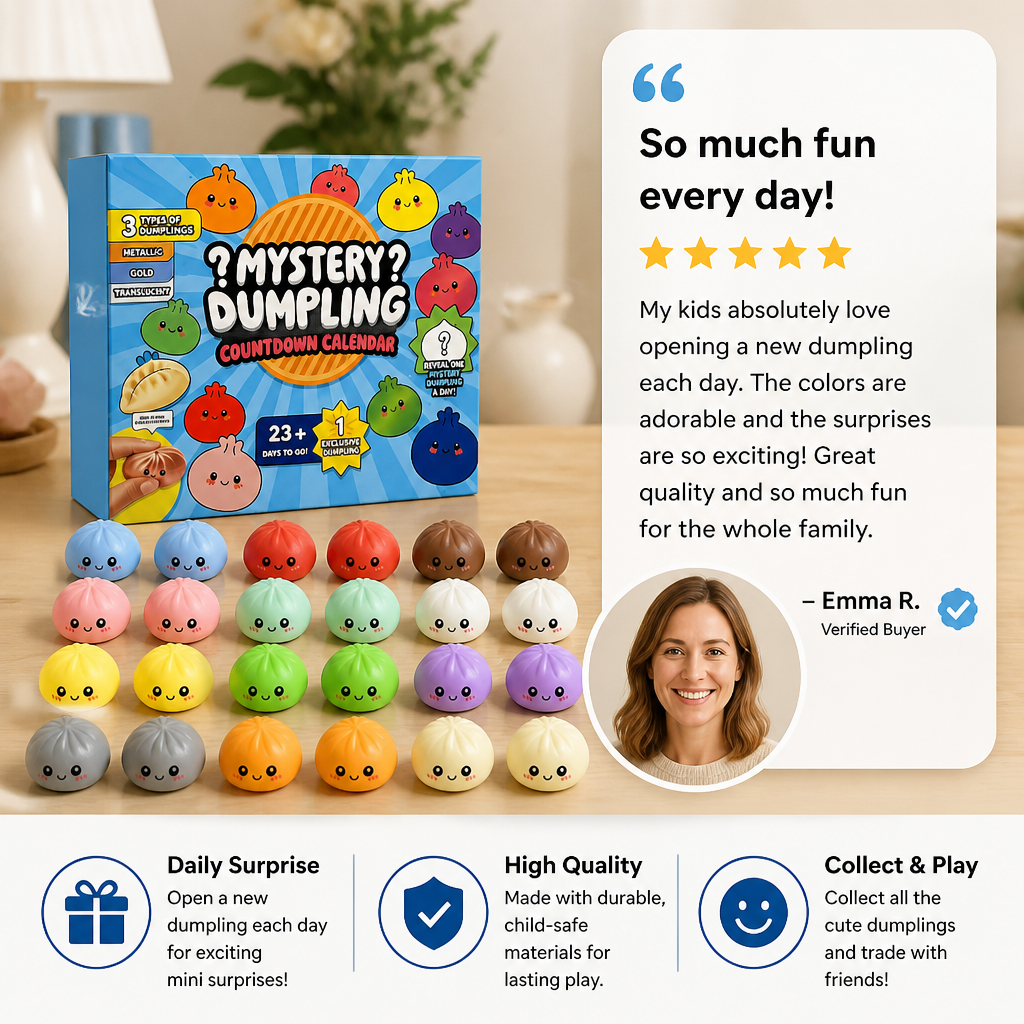 Dumpling Squishy Advent Calendar with Mystery Fidget Surprises