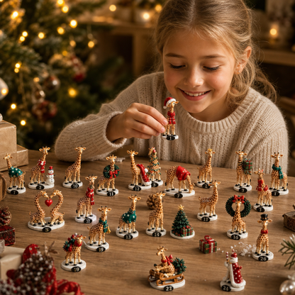 24-Day Christmas Giraffe Figurine Advent Calendar