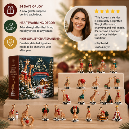 24-Day Christmas Giraffe Figurine Advent Calendar